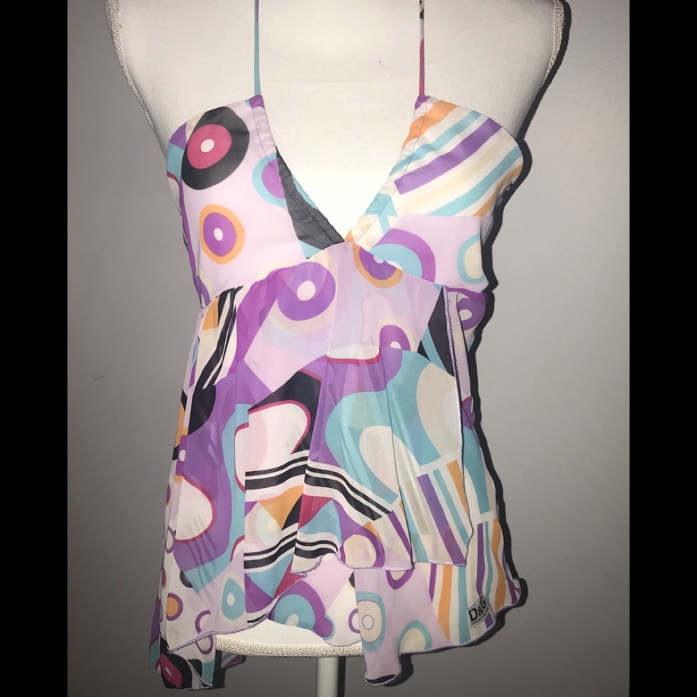 Dolce & Gabbana retro halter top. Sz L.